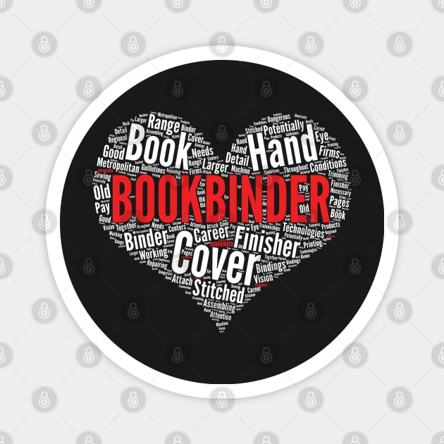 Bookbinder Heart Shape Word Cloud Design product Magnet by theodoros20